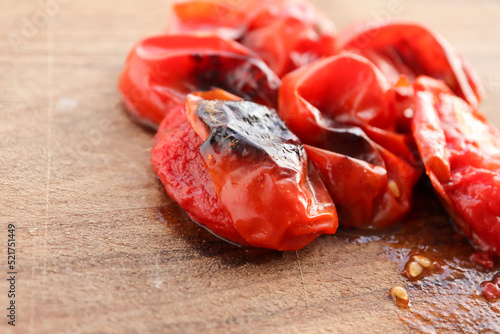 Roasted red tomatoes. 
