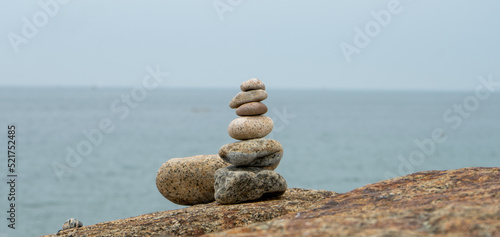 Photography Stone tower at the beach