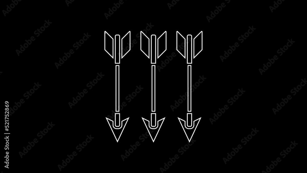 White line Crossed arrows icon isolated on black background. 4K Video motion graphic animation White line Crossed arrows icon isolated on black background. 4K Video motion graphic animation