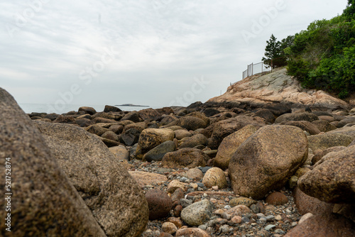 Closeup of rocky beach cloudy day © OnParPhotography