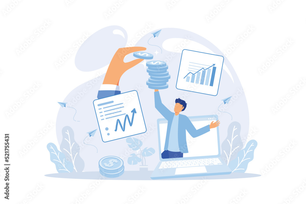 Net income calculating abstract concept vector illustration. Salary calculation, net income formula, take home pay, corporate accounting, calculating earnings, profit estimation Net income calculating abstract concept vector illustration. Salary calculation, net income formula, take home pay, corporate accounting, calculating earnings, profit estimation
