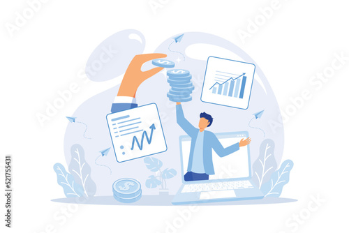 Net income calculating abstract concept vector illustration. Salary calculation, net income formula, take home pay, corporate accounting, calculating earnings, profit estimation