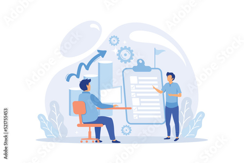 Coach speaking before audience. Mentor presenting charts and reports, Employees meeting at business training, seminar or conference.