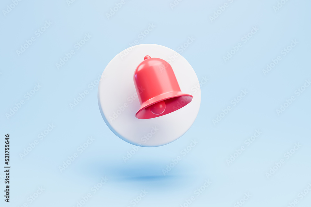 Fototapeta premium 3D bell notification icon. 3d illustration