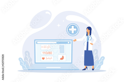 Online medical consultation illustration concept