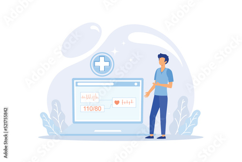 Online medical consultation illustration concept