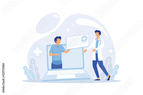Online medical consultation illustration concept