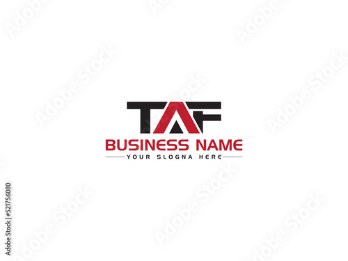 Minimalist TAF Logo Icon, Creative TA t a f Logo Image With Three Alphabet Letter Design for all kind of use photo