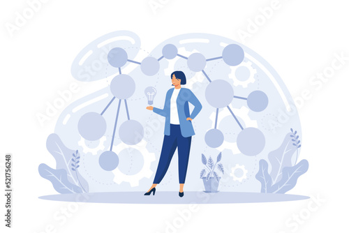 Creative thinking abstract concept vector illustration. Startup accelerator, team brainstorming, idea management, project management, startup collaboration, find solution.