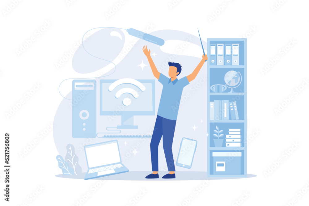 system administrator of Modern design flat illustration system administrator of Modern design flat illustration