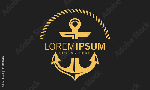 Luxury Simple Monogram Gold Anchor Logo Design