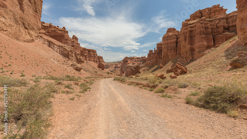 A gravel road through Charyn Canyon