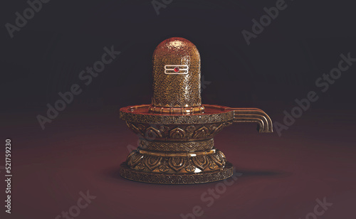 Hindu Religion God Siva Linga - 3D rendered image	
 photo