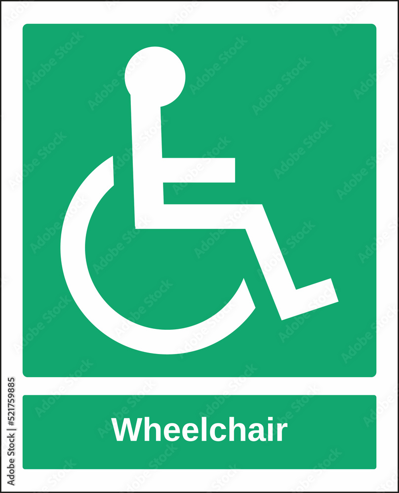 amergency and first aid symbol pictogram wheelchair