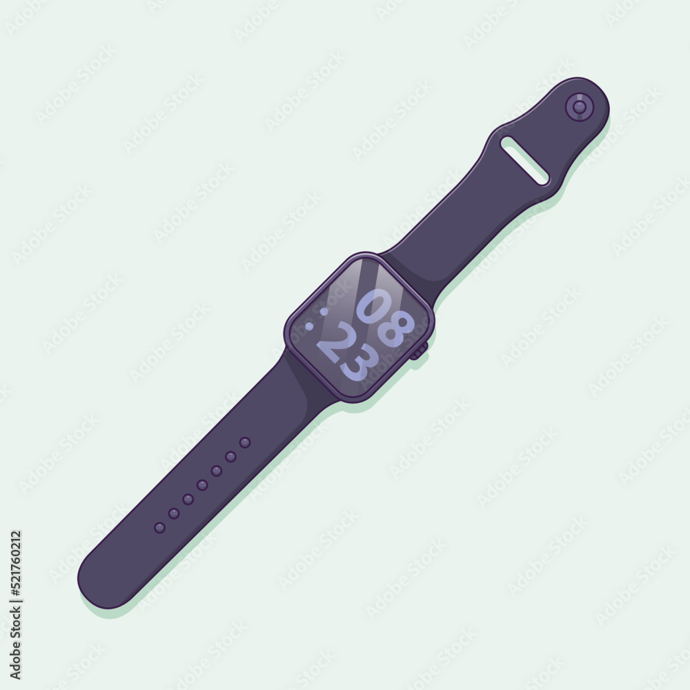 Wristwatch Vector Icon Illustration with Outline for Design Element, Clip Art, Web, Landing page, Sticker, Banner. Flat Cartoon Style Wristwatch Vector Icon Illustration with Outline for Design Element, Clip Art, Web, Landing page, Sticker, Banner. Flat Cartoon Style