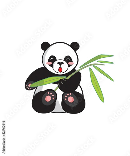 Fototapeta Naklejka Na Ścianę i Meble -  panda and bamboo Beautiful t shirt design, use for graphic, poster, card, wallpaper, textile, typography, the art, Beautiful background.