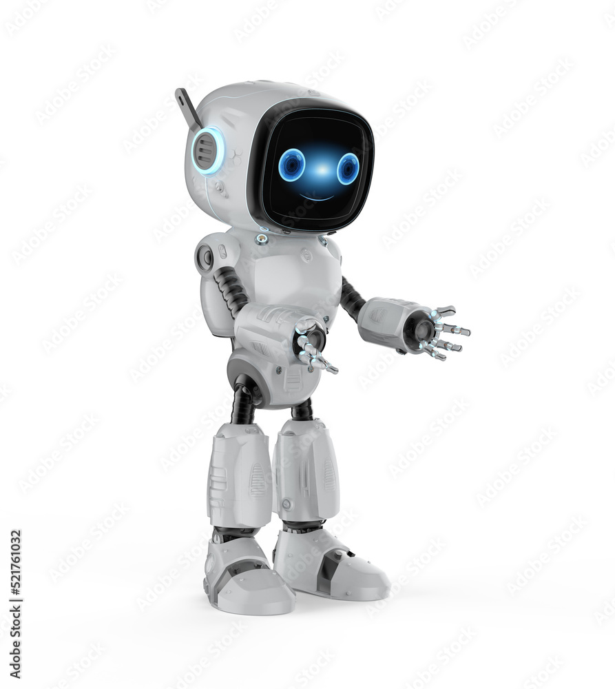 Small robot assistant empty hand extend Small robot assistant empty hand extend