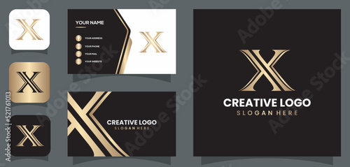 vector graphic of initial X logo design with luxury in this logo and looks modern good for fashion technology business companies