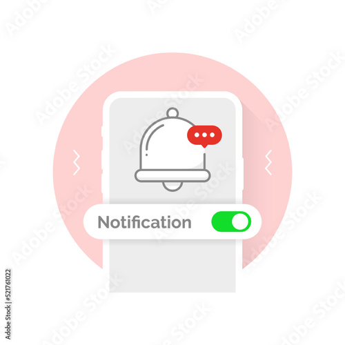 notification successfully enabled or turned on concept illustration flat design vector eps10. modern graphic element for landing page, empty state ui, infographic, icon