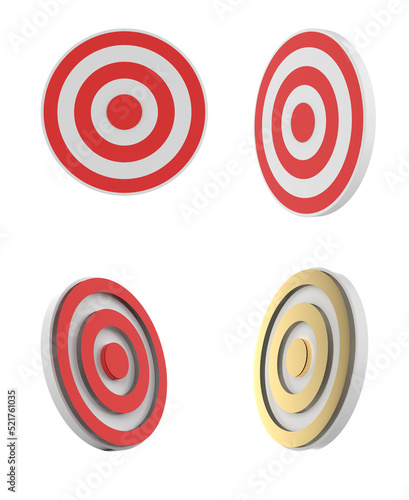 set of dartboards isolated on white photo