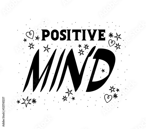 lettering of positive mind