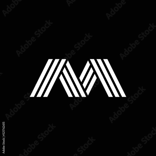 modern monogram letter M logo design