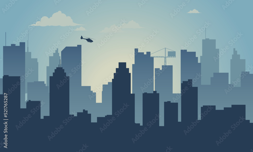 cool simple city Background silhouette