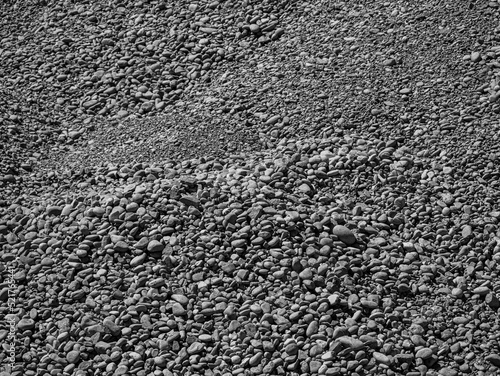 Piles of river rocks from gold mining dredge 