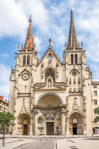 View at the Church of Saint Nizier in the streets of Lyon - France