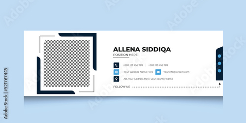 Minimal email signature template for business. Email footer and personal social media cover design with modern layout.
