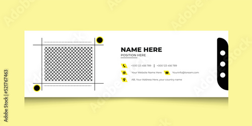 Modern minimal email signature template, email footer and personal social media cover design