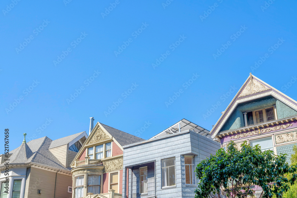 Roof structures of houses in San Francisco, California Roof structures of houses in San Francisco, California