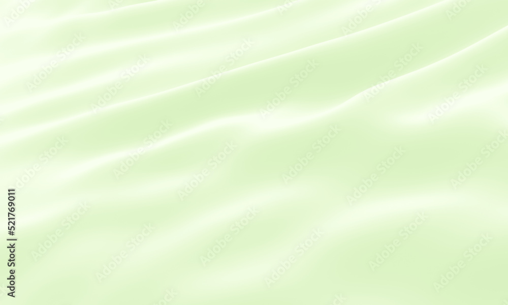 Green wave background. Rippled cloth.