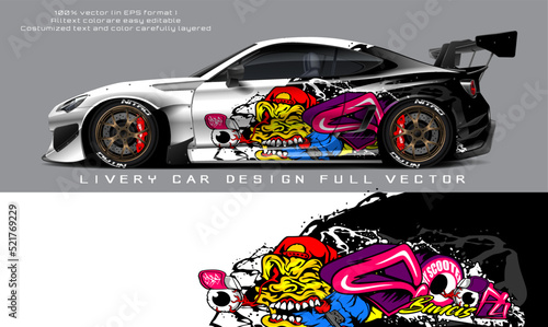 car livery graphic vector. abstract grunge background design for vehicle vinyl wrap and car branding