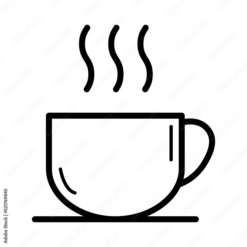 Coffee icon, breakfast drink cafe, cappuccino, hot simple isolated illustration, vector line Coffee icon, breakfast drink cafe, cappuccino, hot simple isolated illustration, vector line