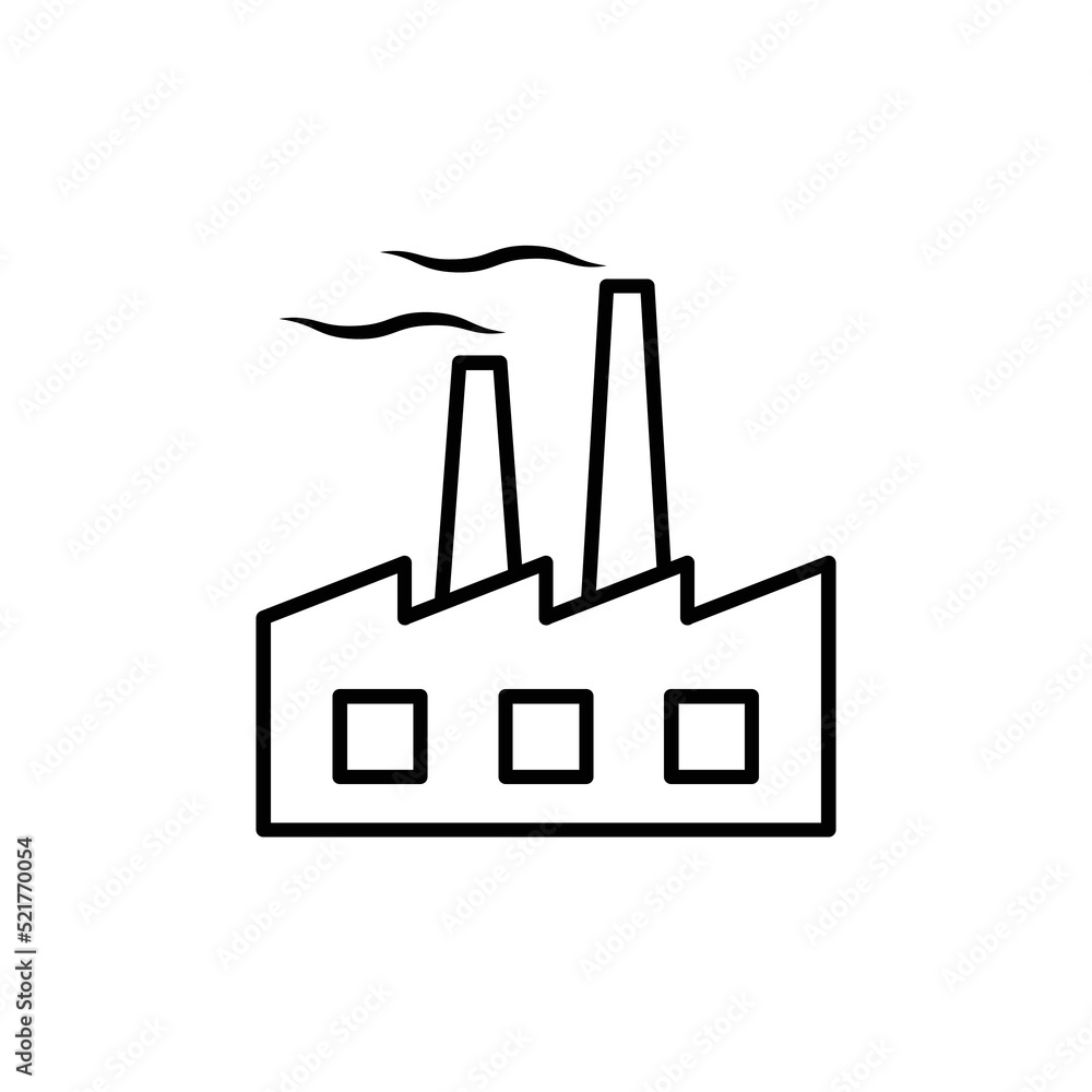 factory icon flat style trendy stylist simple