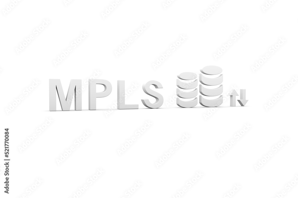MPLS concept white background 3d render illustration