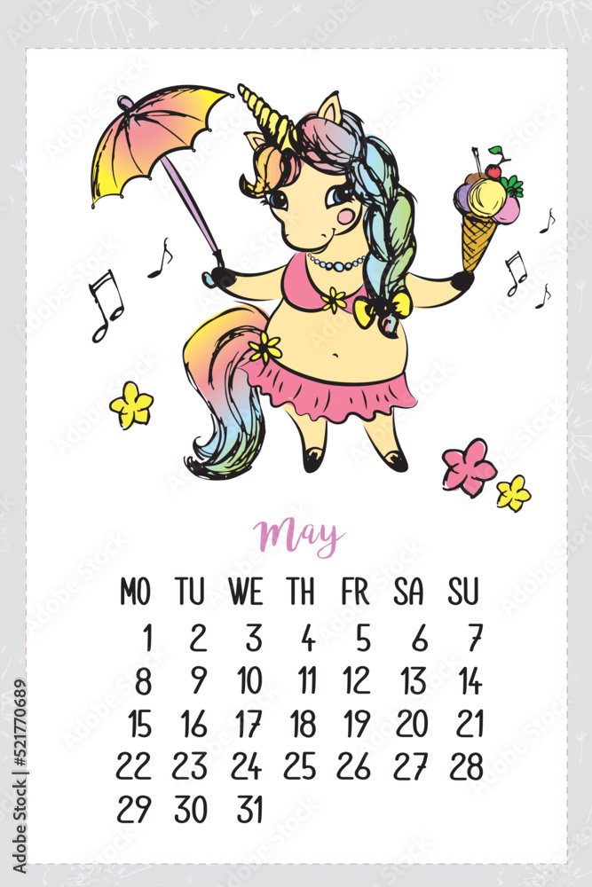 Unicorn Calendar 2023 Printable Amazing Selection | www.pinnaxis.com