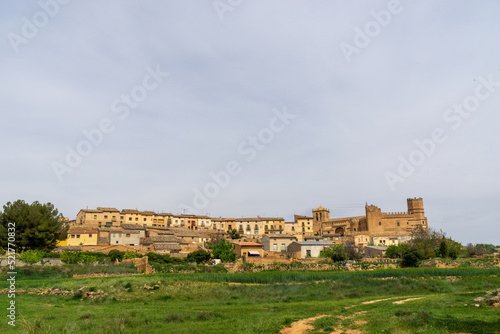 View of Monteagudo de las Vicarias with its 15th century castle. Soria, Spain.