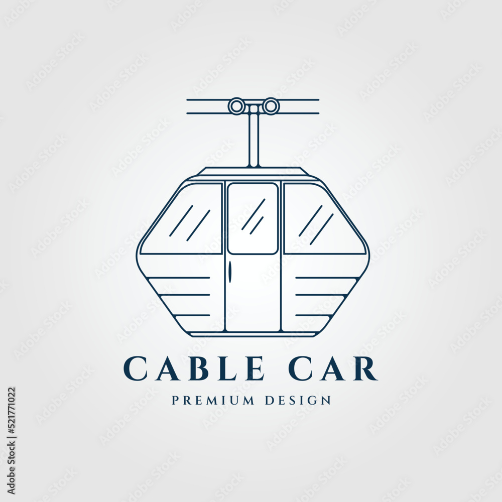 cable car line art logo, icon and symbol, vector illustration design cable car line art logo, icon and symbol, vector illustration design