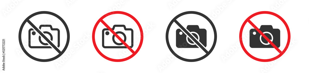 A Photo forbidden warning sign. No camera symbol. Vector illustration. A Photo forbidden warning sign. No camera symbol. Vector illustration.