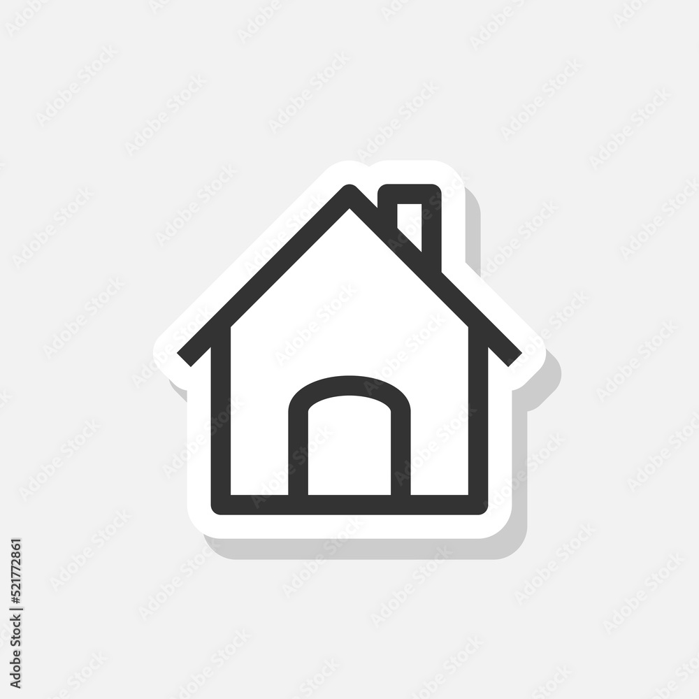 House home sticker icon isolated on white House home sticker icon isolated on white