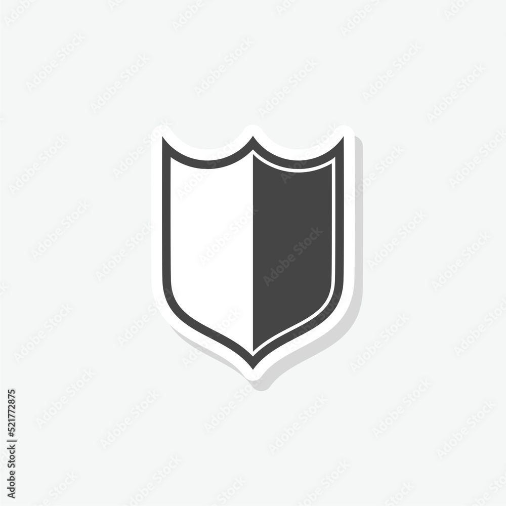 Security shield sticker icon isolated on white Security shield sticker icon isolated on white