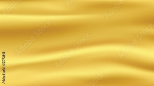 Golden silk background. Gold satin waves. Vector