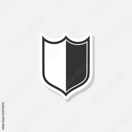 Security shield sticker icon isolated on white