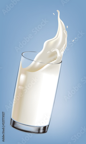 Milk splash in a glass