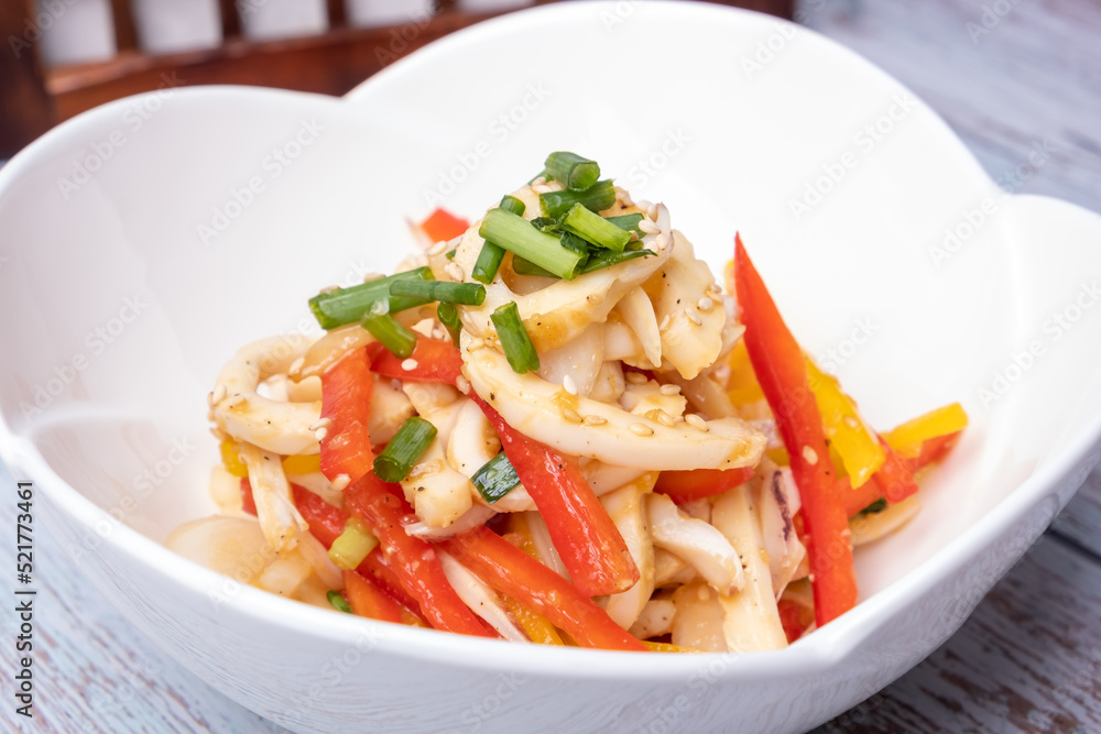 Cold Squid Salad - Korean Food Seasoned Squid Cold Squid Salad - Korean Food Seasoned Squid
