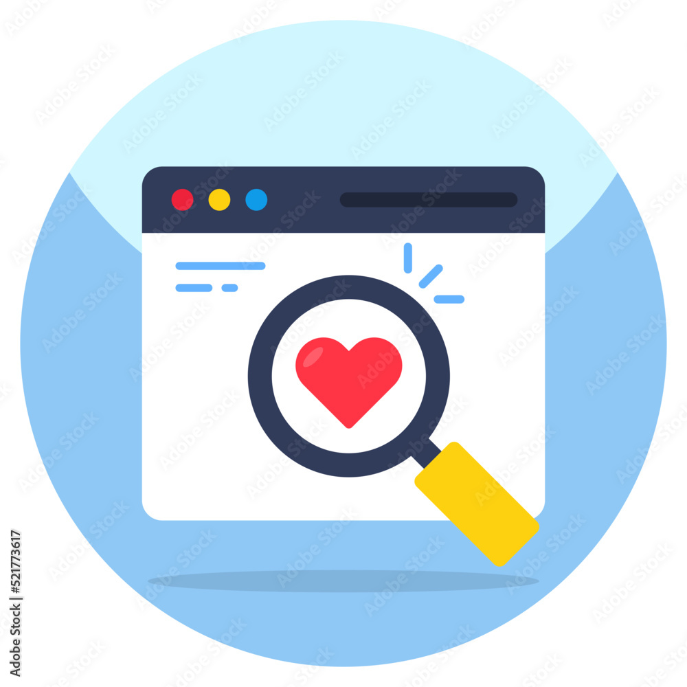 Editable design icon of search love Editable design icon of search love