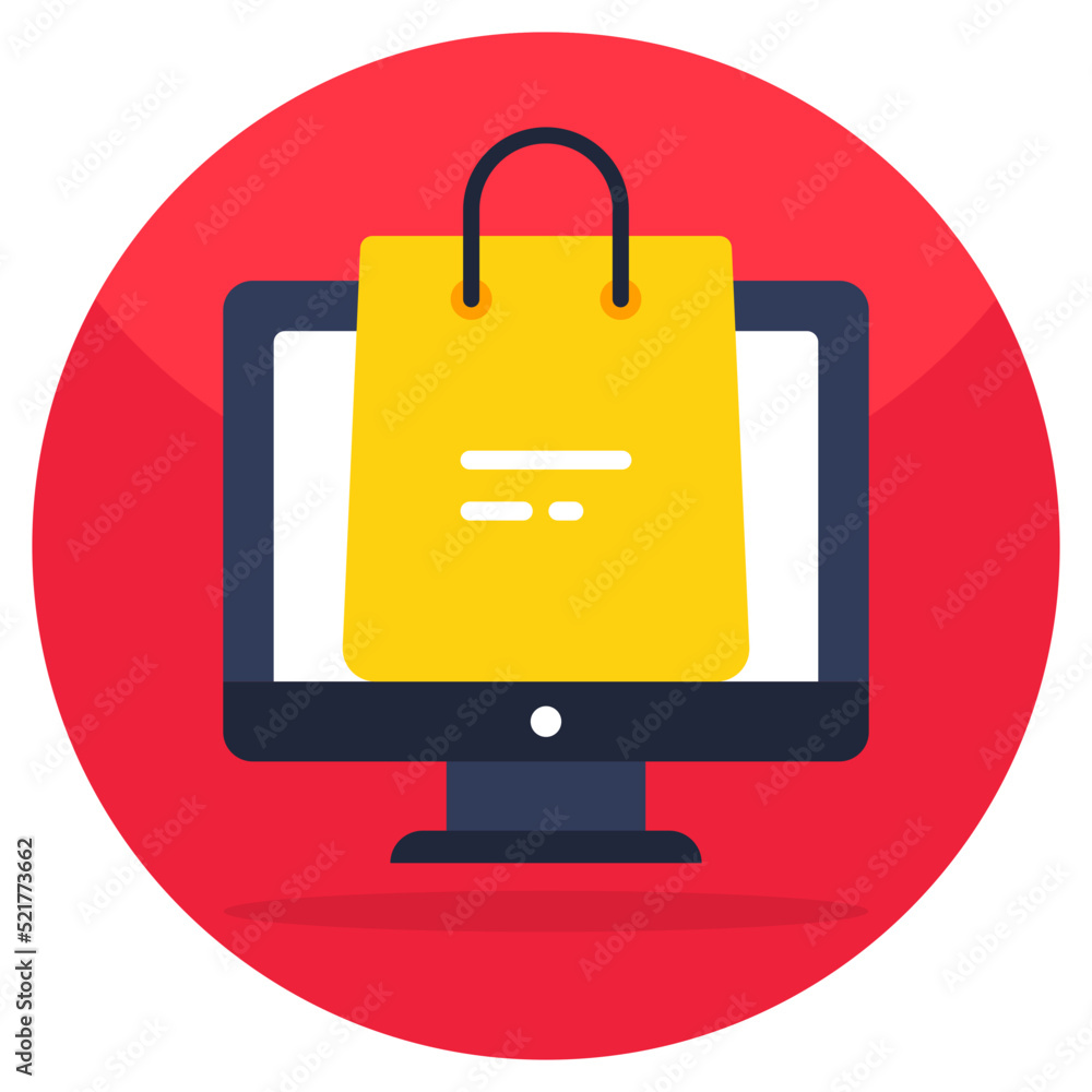 Modern design icon of online shopping Modern design icon of online shopping