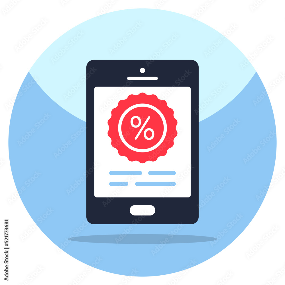 Trendy vector design of mobile discount Trendy vector design of mobile discount